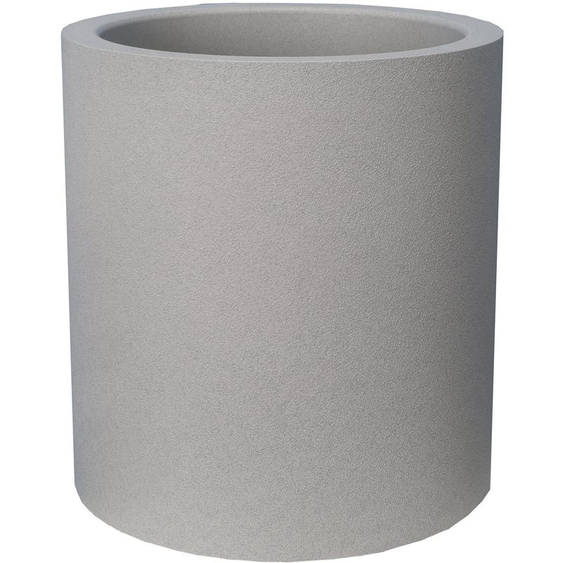 Pot en plastique rond aspect granit 30 cm Gris clair - Gris clair