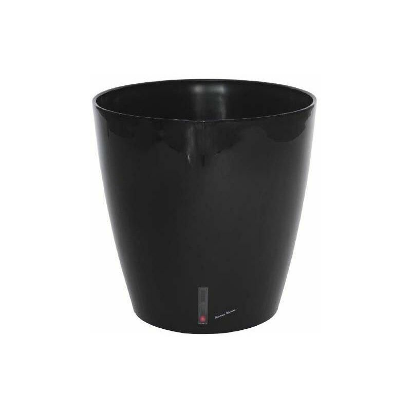Riviera - Pot en plastique rond avec réserve d'eau 35 cm Eva - Noir