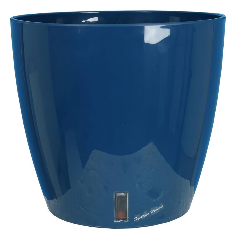 Bac a fleurs rond Riviera eva new - Plastique - Diametre 36 cm - Bleu