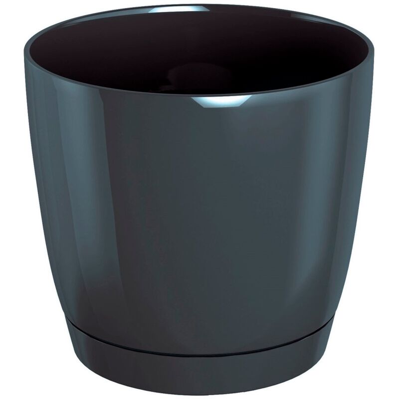 Prosperplast - Pot en plastique rond Coubi rond p en graphite Couleur 21 (Long) x 21 (largeur) x 19.3 (hauteur) cm