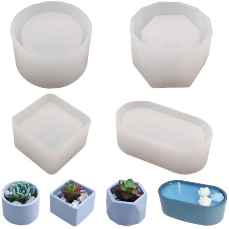 Pot en résine pour plante grasse avec trou de drainage - Visage de fille