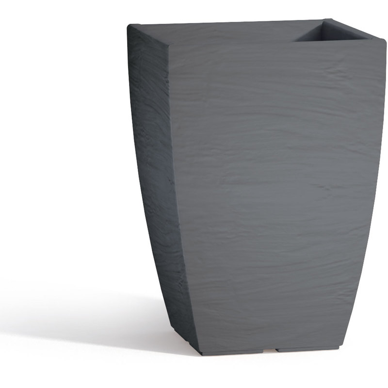 Tekcnoplast - Pot extérieur en résine mod. Aloe carré 27X27 cm h 40 gris