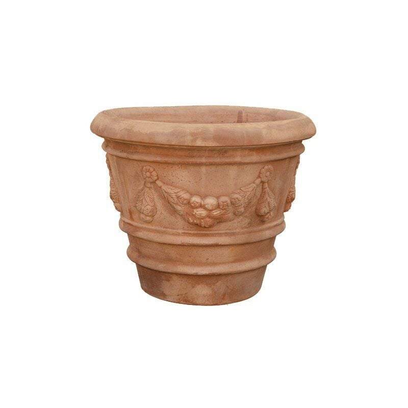 Biscottini - pot festonné en terre cuite de toscane DIAM.68X49 cm Made in Italy