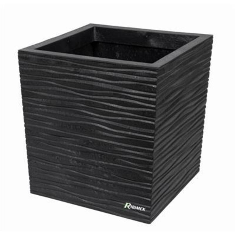 Ribimex - Pot fleurs 'serena' 34x34 hauteur 36cm gris en