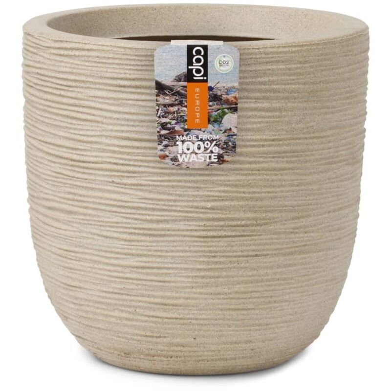 Pot de fleur boule Capi europe - waste rib nl - 35 x 34 cm - Terrazzo beige