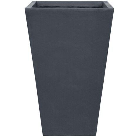 Pot grande taille d'extérieur AERIS 40x62cm gris foncé, en béton fibré, résistant au gel