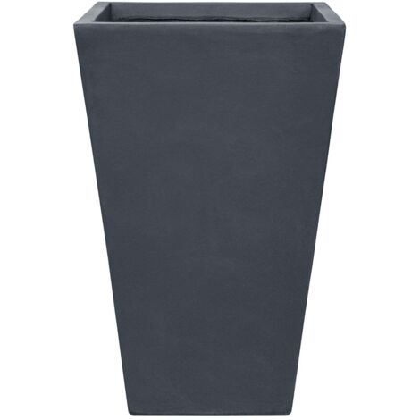 Pot grande taille d'extérieur AERIS 50x80cm gris foncé, en béton fibré, résistant au gel