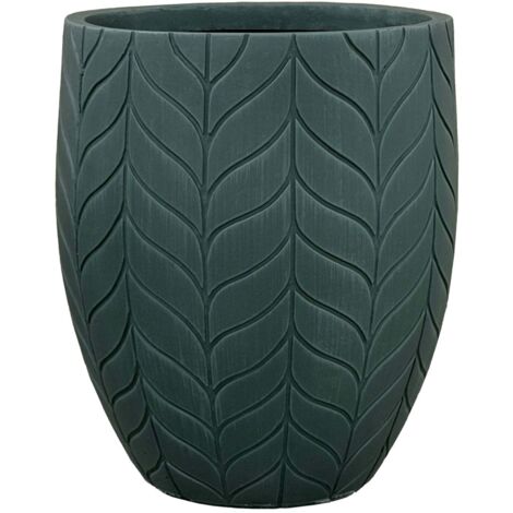 Pot grande taille d'extérieur ESSENCE 40x46cm vert foncé, en béton fibré, résistant au gel
