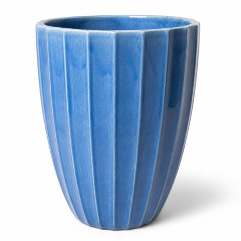 Pot grande taille d'extérieur HUGO 55x71cm ciel de juin, fait main en terre cuite émaillée, résistant au gel