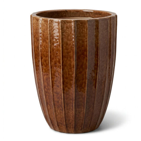 Pot grande taille d'extérieur HUGO 55x71cm écorce, fait main en terre cuite émaillée, résistant au gel
