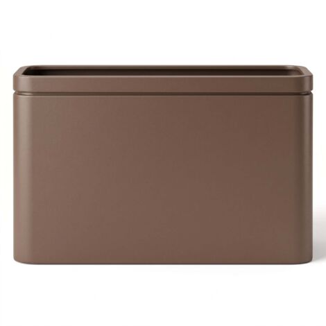 Pot grande taille d'extérieur INFINITY SQUARE 100x60cm taupe, fait main en métal, résistant au gel