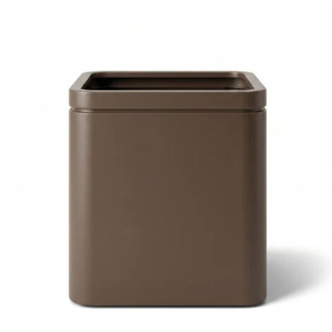 Pot grande taille d'extérieur INFINITY SQUARE 60x60cm taupe, fait main en métal, résistant au gel
