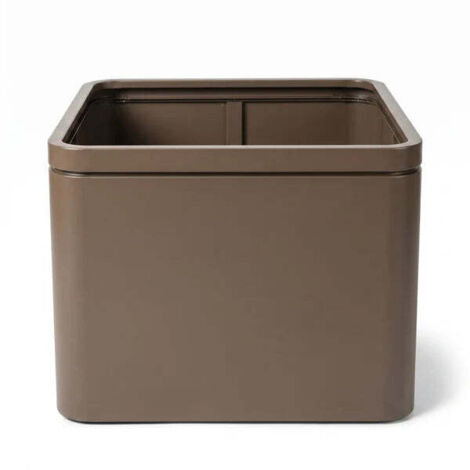 Pot grande taille d'extérieur INFINITY SQUARE 80x60cm taupe, fait main en métal, résistant au gel