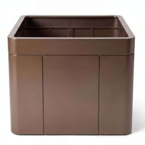 Pot grande taille d'extérieur INFINITY X 120x100cm taupe, fait main en métal, résistant au gel