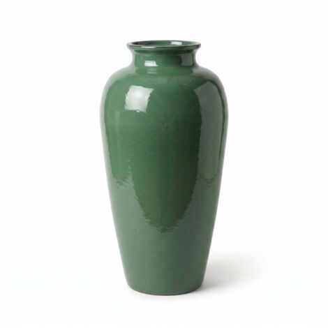 Pot grande taille d'extérieur JUPITER 40x83cm jade, fait main en terre cuite émaillée, résistant au gel