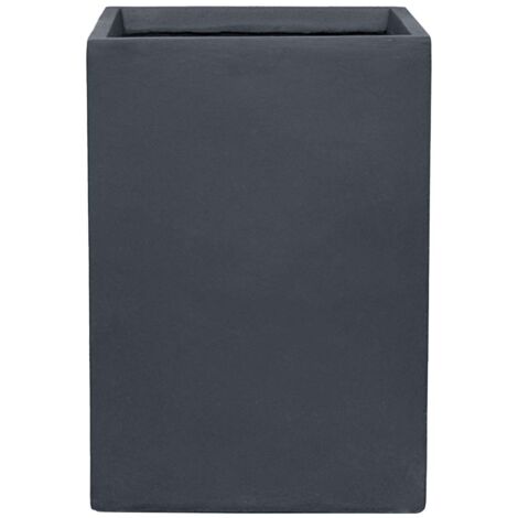 Pot grande taille d'extérieur KUBIX 38x54cm gris foncé, en béton fibré, résistant au gel