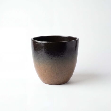 Pot grande taille d'extérieur  LANCELOT 21x29cm brume d'hiver, fait main en terre cuite émaillée, résistant au gel.