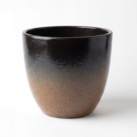 Pot grande taille d'extérieur LANCELOT 47x41cm brume d'hiver, fait main en terre cuite émaillée, résistant au gel.