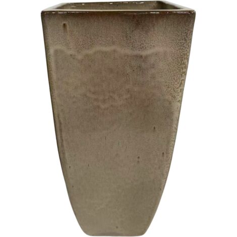 Pot grande taille d'extérieur MADISON 35x62cm bronze sablé, fait main en terre cuite émaillée, résistant au gel