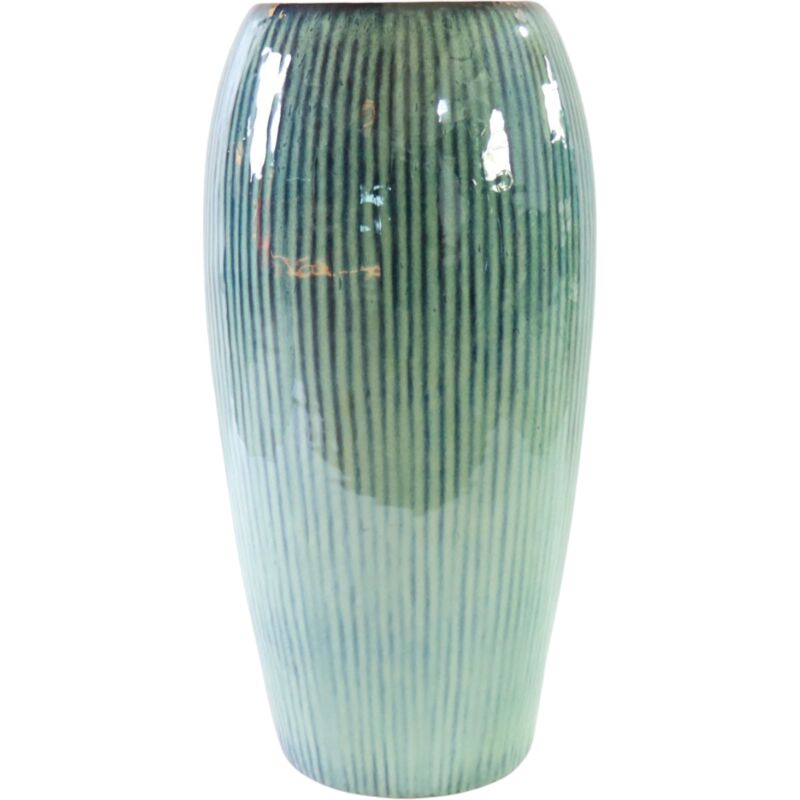 Pot grande taille d'extérieur milano 31x61cm fait main en terre cuite émaillée résistant au gel, jade