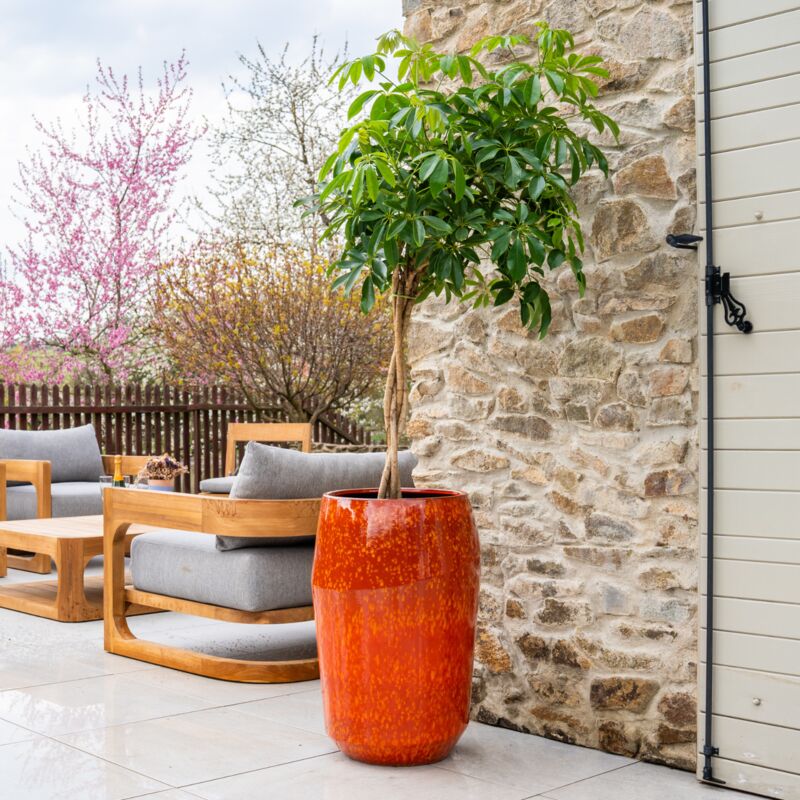 Pot grande taille d'extérieur MONACO 44x67cm fait main en terre cuite émaillée résistant au gel, fire