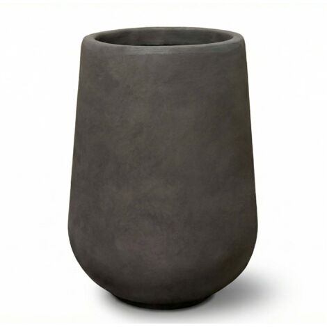 Pot grande taille d'extérieur MONOLITH 40x53cm brun, en béton fibré, résistant au gel