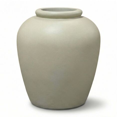 Pot grande taille d'extérieur ORIGIN 43x48cm beige, en béton fibré, résistant au gel