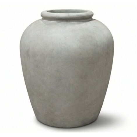 Pot grande taille d'extérieur ORIGIN 43x48cm gris brume, en béton fibré, résistant au gel