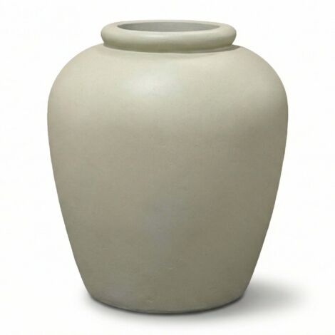 Pot grande taille d'extérieur ORIGIN 63x71cm beige, en béton fibré, résistant au gel