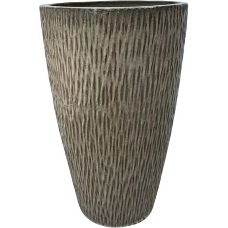 Pot grande taille d'extérieur PAGNOL 23x38cm bronze sablé, fait main en terre cuite émaillée, résistant au gel