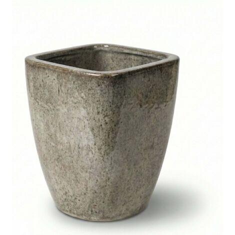 Pot grande taille d'extérieur VAUBAN 34x43cm tigre blanc, fait main en terre cuite émaillée, résistant au gel