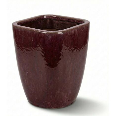 Pot grande taille d'extérieur VAUBAN 34x43cm violet clair, fait main en terre cuite émaillée, résistant au gel