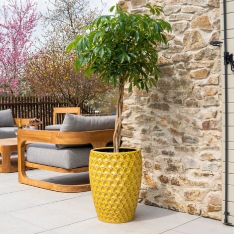 PROVENCELIA Pot grande taille d'extérieur VERSAILLES 38x54cm héliodore, fait main en terre cuite émaillée, résistant au gel