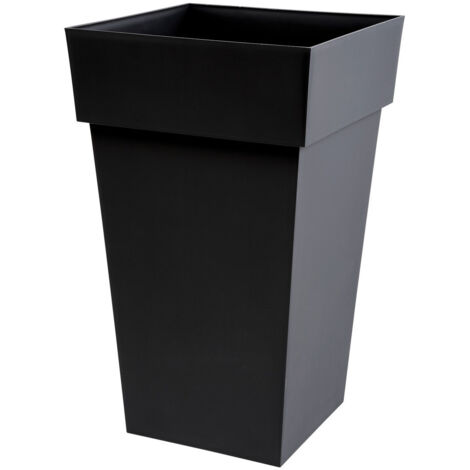 Pot haut et carré gamme esprit toscane anthracite 62 litres - EDA