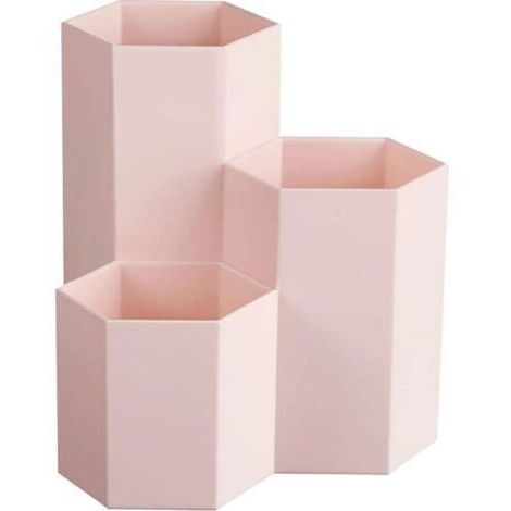 Pot hexagonal multifonction rose, pour ranger pinceaux maquillage, pinceaux peinture, stylos et papeterie, décoration de bureau, 1 pièce