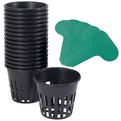 Pot Hydroponique, 12 pcs Arcenciél Réutilisable Panier Hydroponie pour Culture Hydroponique Aéroponique, Plantation de Fleurs, Jardinage (85.6cm, Noir)
