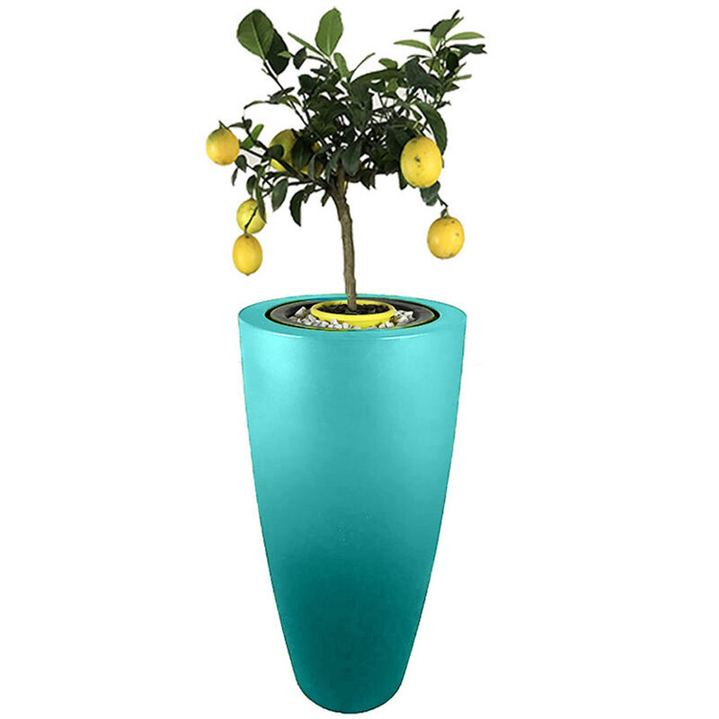 Plast'up Rotomoulage - Pot de fleurs conique Delight 200l-Menthe fraiche-121cm - Menthe fraiche