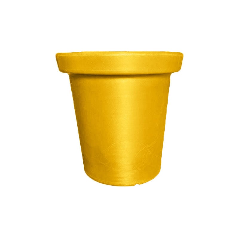 Plast'up Rotomoulage - Pot de fleurs rond xxl Delight 75l-Jaune mangue-60cm - Jaune mangue
