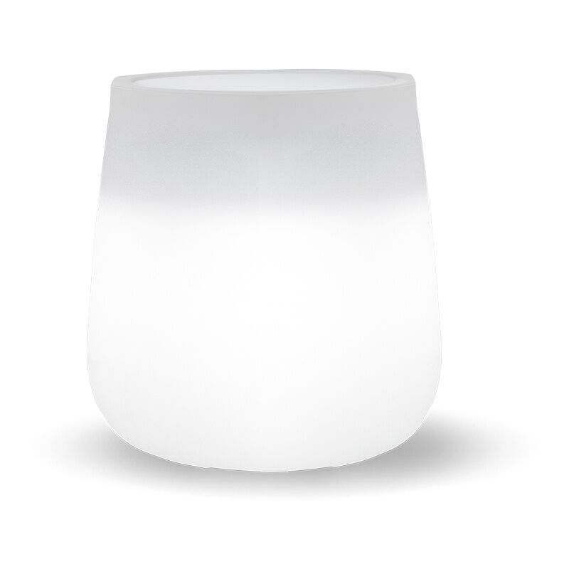 Camelia 40 Jardinière Ronde avec Lumière Pour Plantes et Fleurs Très Résistante. Lumière blanc froid avec câble. Fabriqué en Polyéthylène en Espagne