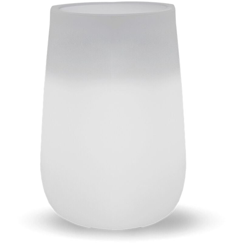 Moovere - camelia high Jardinière ronde avec lumière pour plantes et fleurs, très résistante. Charge solaire et batterie rechargeable. Fabriqué en