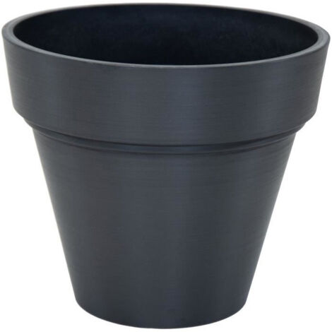 Pot - MEGA COLLECTIONS - Ecostone Planter - Ø 35 cm - H 30 cm - Noir