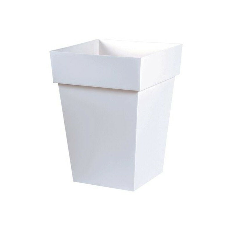 Pot carré mi-haut Toscane Blanc - 39x39x53cm 51L EDA Plastiques
