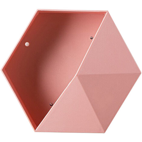 Pot mural multifonctionnel Jardin à fleurs INS Style avec étagère de rangement simple Box style nordique en polygone géométrique ensemble (Rose Sakura) 1pc