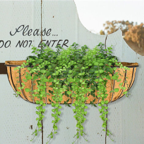 Pot mural suspendu en fibre de coco naturel - Décor d'extérieur durable & compostable (1 Pc)
