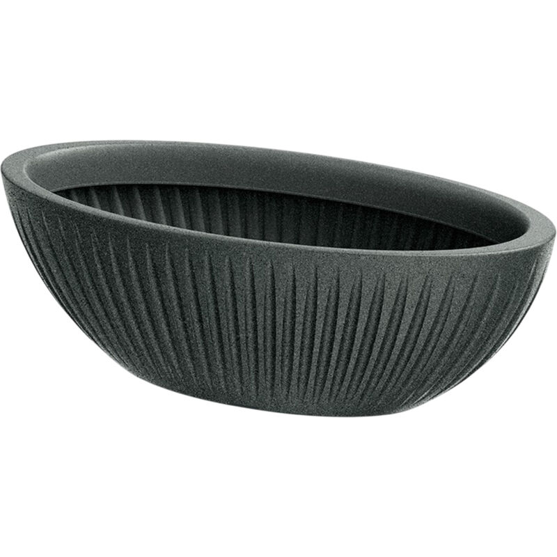 Pot de fleurs ovale Latia 58x24x20 granit graphite