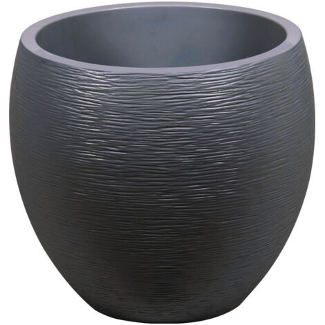 Pot plastique egg graphit ø 50 / 27 x h  45 cm gris anthracite 46
