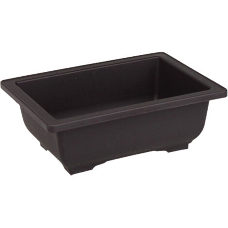 Pot / Plateau Rectangulaire ou Carré pour Plantes Miniatures - Matière Plastique Résistant - Noir - Drainage Intégré - Taille 6-23cm - Pour Cactus et Succulentes