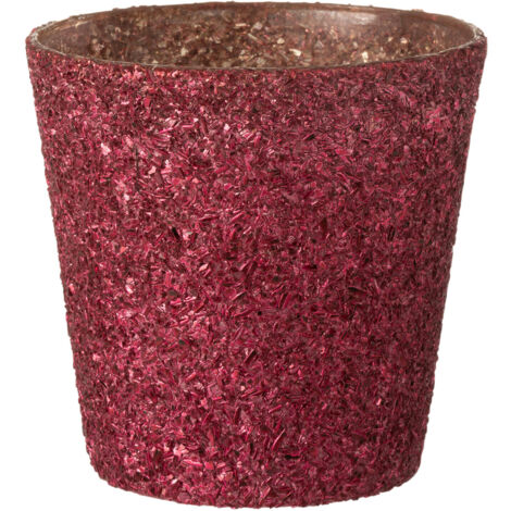 Pot pour Fleur en verre Rose pailleté