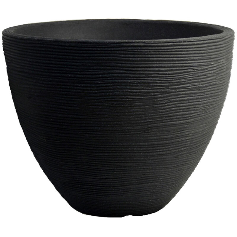 Pot rainuré rond 31cm - couleur : anthracite