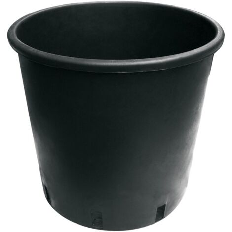 Pot rond - 10L - Plastique noir 26x22 cm
